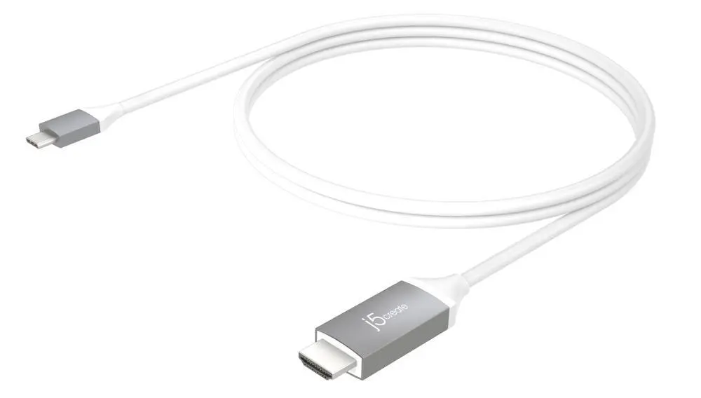 Кабел j5create JCC153G, USB-C мъжко - HDMI мъжко, 1.8 m, Бял - image 1