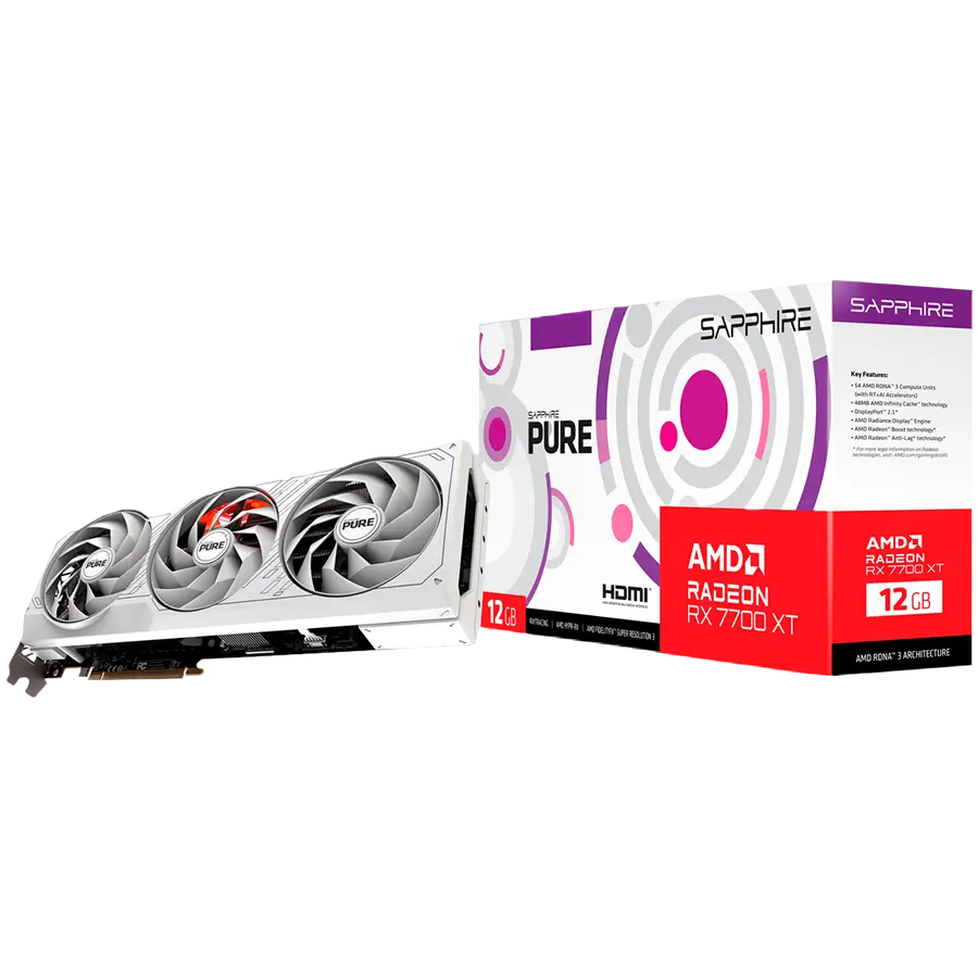 SAPPHIRE PURE AMD RADEON RX 7700 XT GAMING OC 12GB GDDR6 DUAL HDMI / DUAL DP