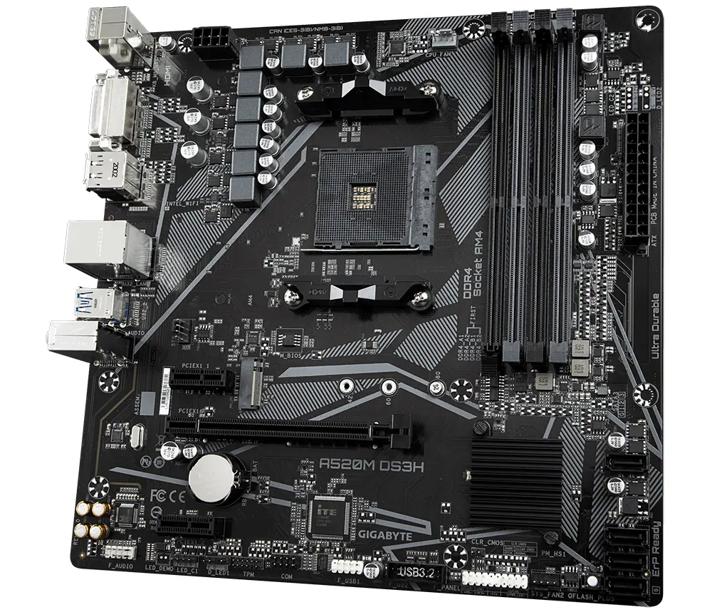 Дънна платка GIGABYTE A520M-DS3H V2, Socket AM4 - image 1