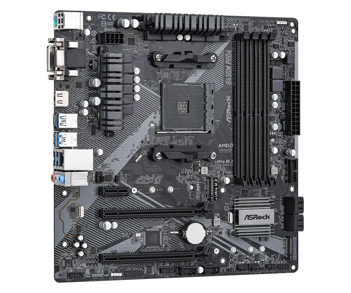 Дънна платка ASROCK B450M Pro4 R2.0 - image 1