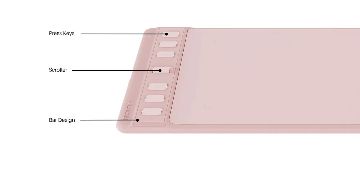 Графичен дисплей таблет HUION Inspiroy 2 S, 5080 LPI, Розов - image 4