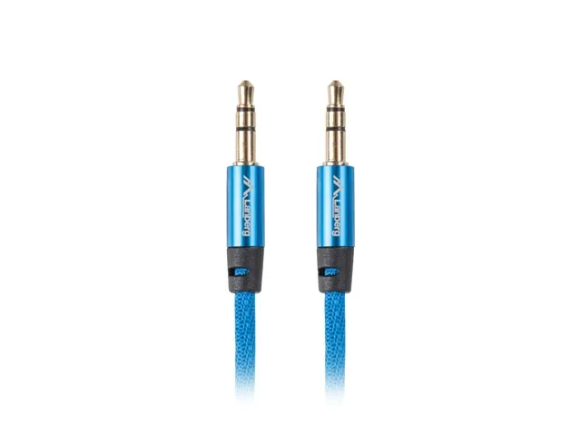 Кабел, Lanberg mini jack 3.5mm M/M 3 pin cable 1m, blue premium - image 1