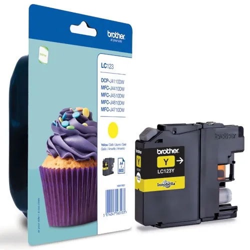 Консуматив, Brother LC-123 Yellow Ink Cartridge for MFC-J4510DW