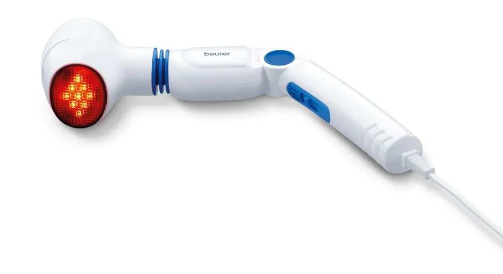 Масажор, Beurer MG 40 infrared massager; Soothing vibration massage; Rotating massage head and 3-way adjustable handle; Infrared heat; 3 function levels; 4 interchangeable massage attachments - image 1