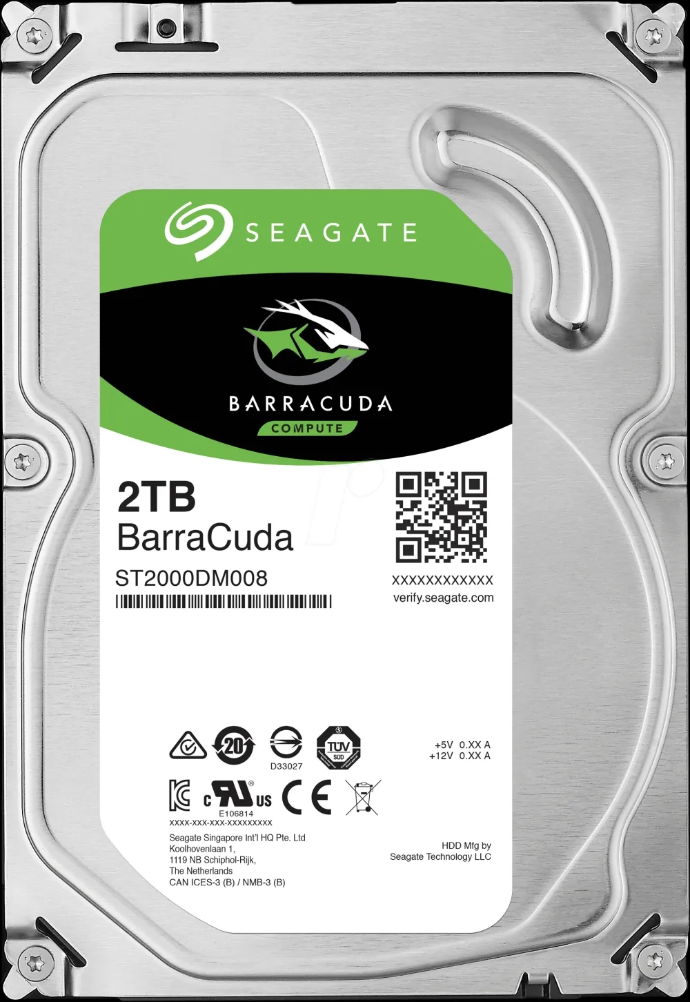 Твърд диск, Seagate Barracuda Guardian 2TB ( 3.5", 256MB, 7200 RPM, SATA 6Gb/s )