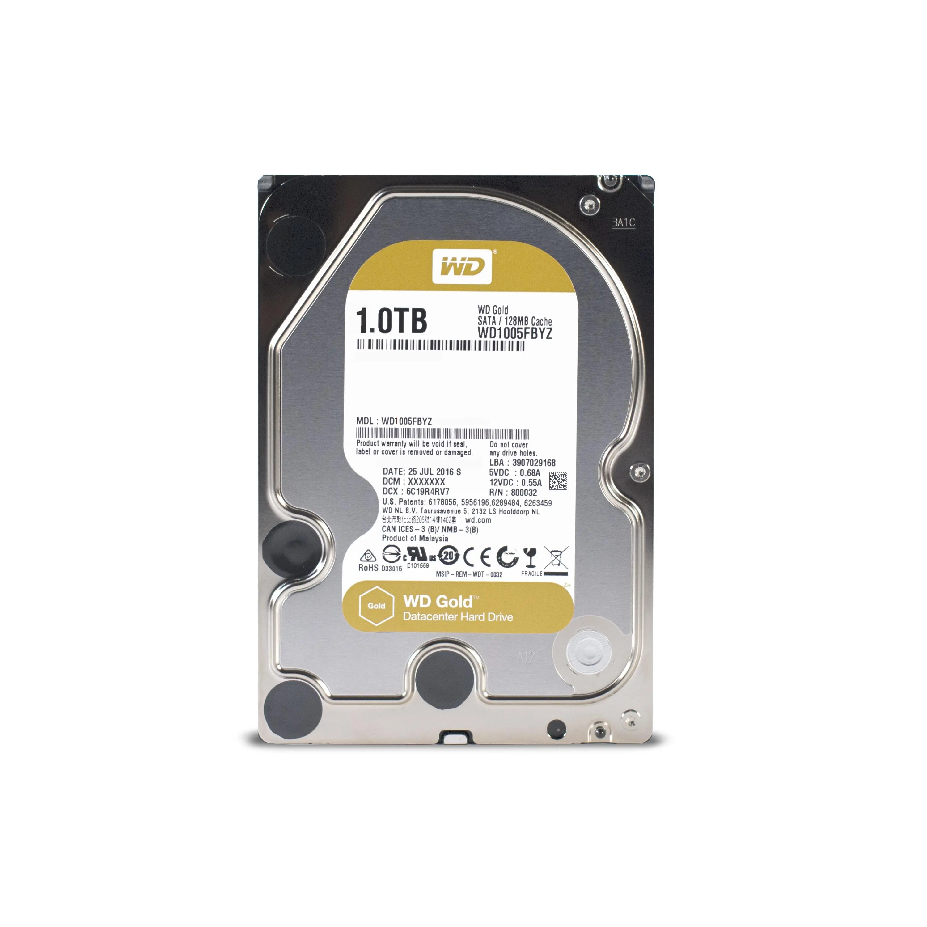 Твърд диск, Western Digital Gold Datacenter HDD 1 TB - SATA 6Gb/s  7200 rpm 128MB