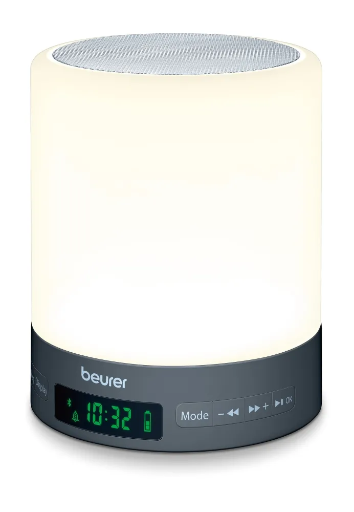 Лампа, Beurer WL 50 BT Wake up light, Simulations of sunrise and sunset, Adjustable display brightness, Radio, Alarm, 2 wake-up melodies and 1 sleep melody, Aux input to play your own music (incl. aux cable), Bluetooth - image 6