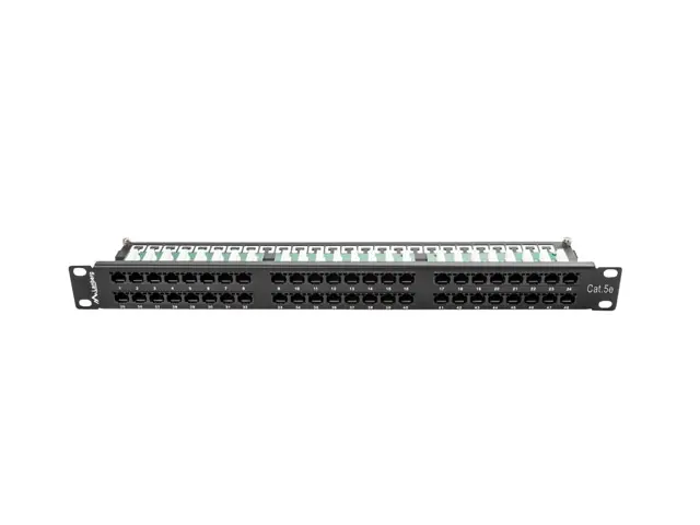 Пач панел, Lanberg patch panel 48 port 1U CAT.5E, black - image 2