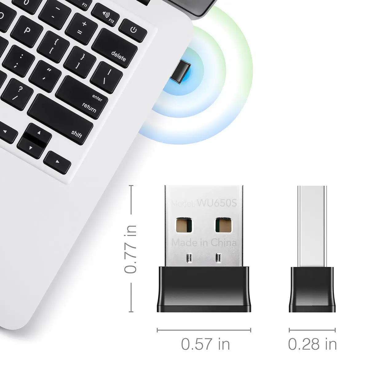 Безжичен нано адаптер Cudy WU650S, USB 2.0, 2.4/5 Ghz, Вградена антена 2dBi - image 2