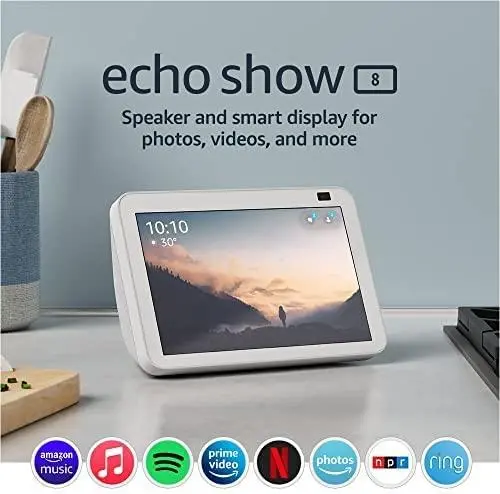 Смарт тонколона Amazon Echo Show 8 (Gen 2), Сензорен екран, Гласов асистент, Бяла - image 5