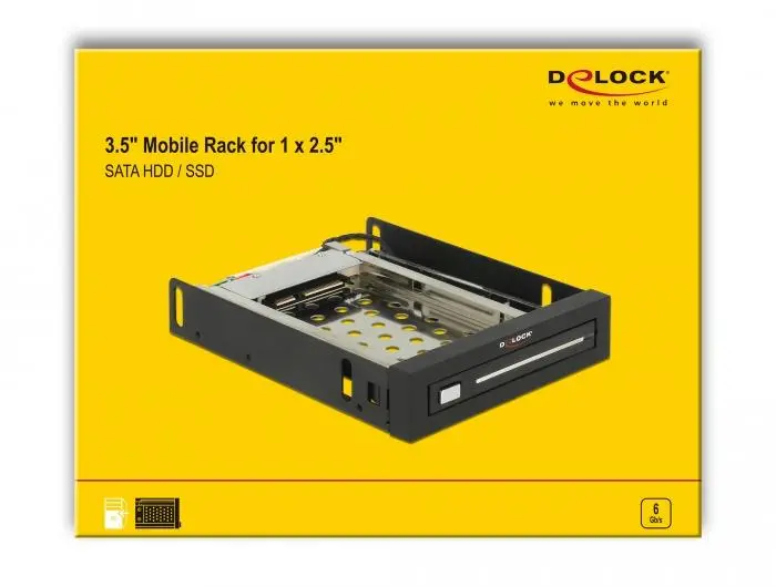 Чекмедже Delock 3.5″, За 1 x 2.5″ SATA HDD / SSD, Черен - image 4