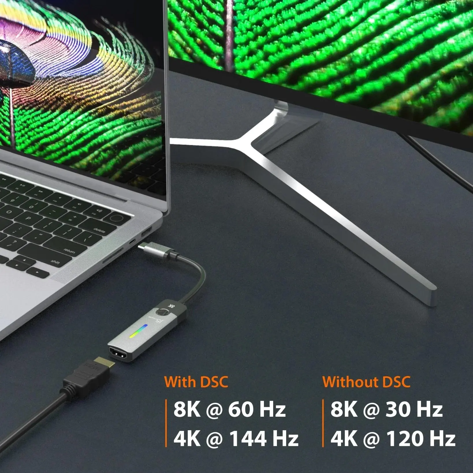 Адаптер j5create JCA157, USB-C мъжко - HDMI 2.1 женско, 8K - image 4