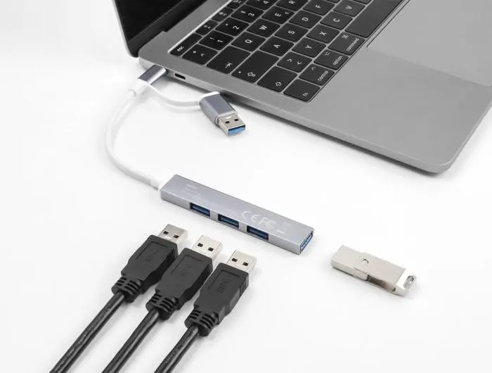 USB хъб Delock, USB-C / USB-A - 3 x USB-A 2.0 + 1 x USB-A 5 Gbps - image 2