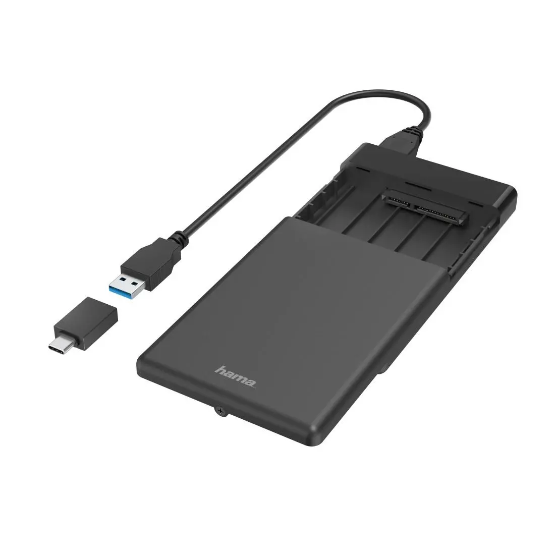 Чекмедже за твърд диск HAMA, 2.5", SSD, HDD, USB 3.2 Gen 1, SATA III, Черен - image 1