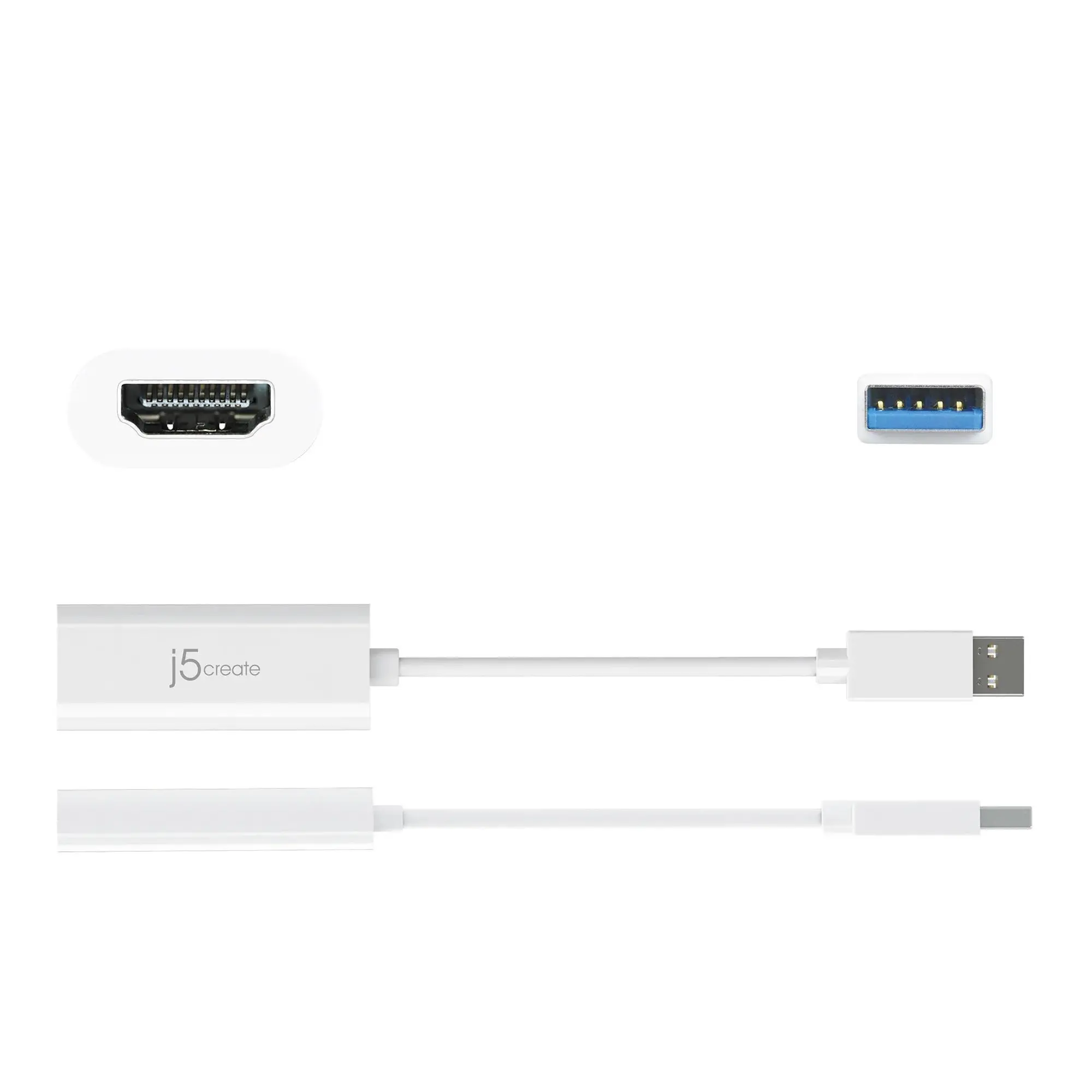 Адаптер j5create JUA254, USB-A към HDMI, Бял - image 1