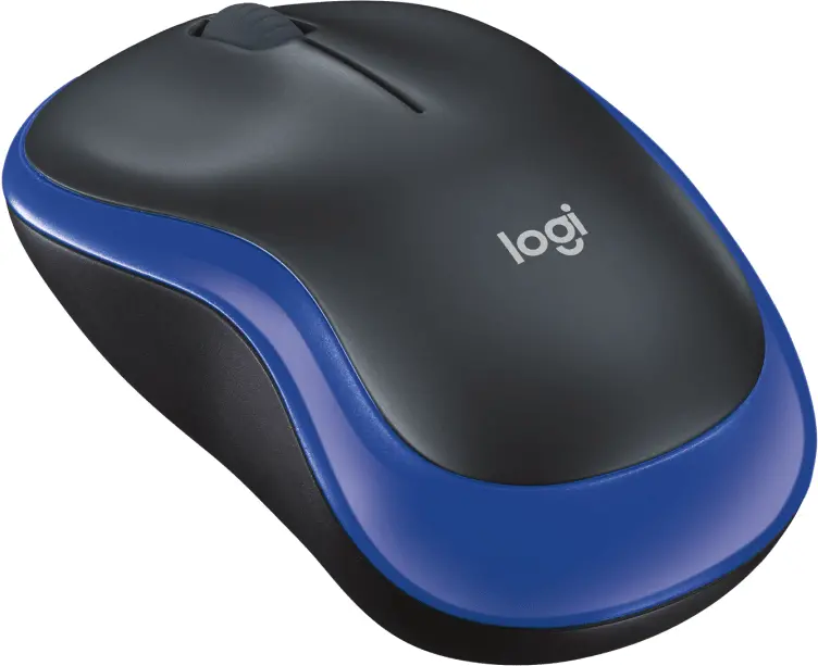 Мишка, LOGITECH M185 WL/NB/BLACK+BLUE - image 1