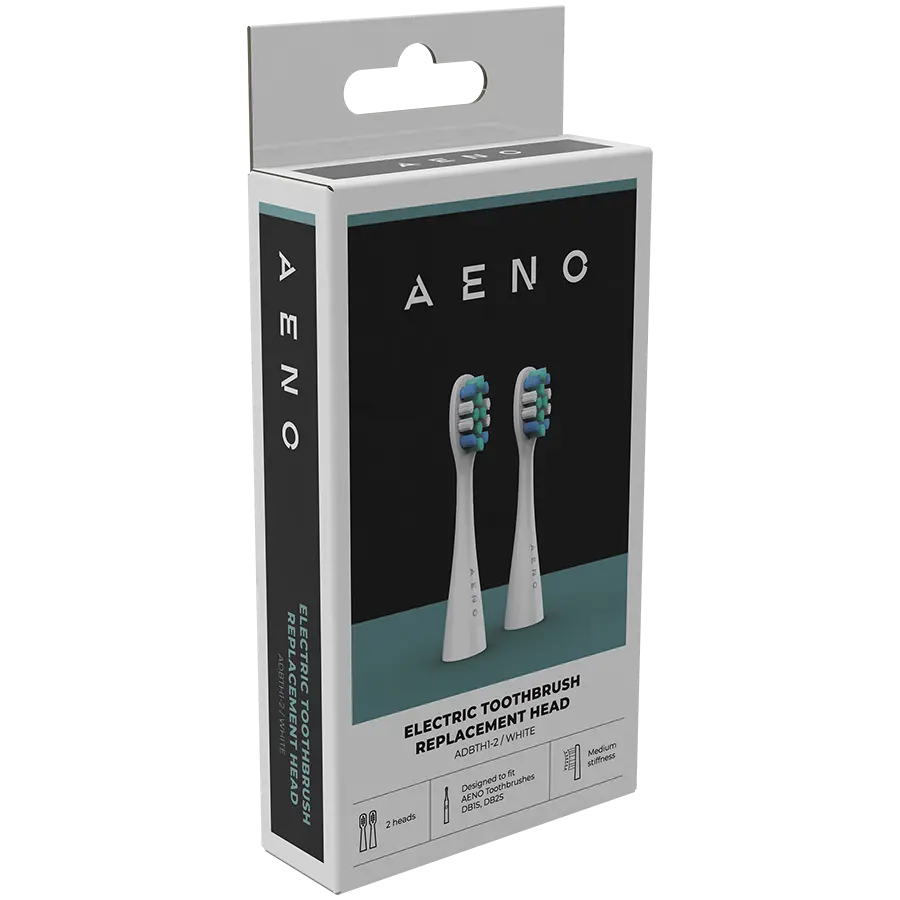 AENO Replacement toothbrush heads, White, Dupont bristles, 2pcs in set (for ADB0001S/ADB0002S) - image 3