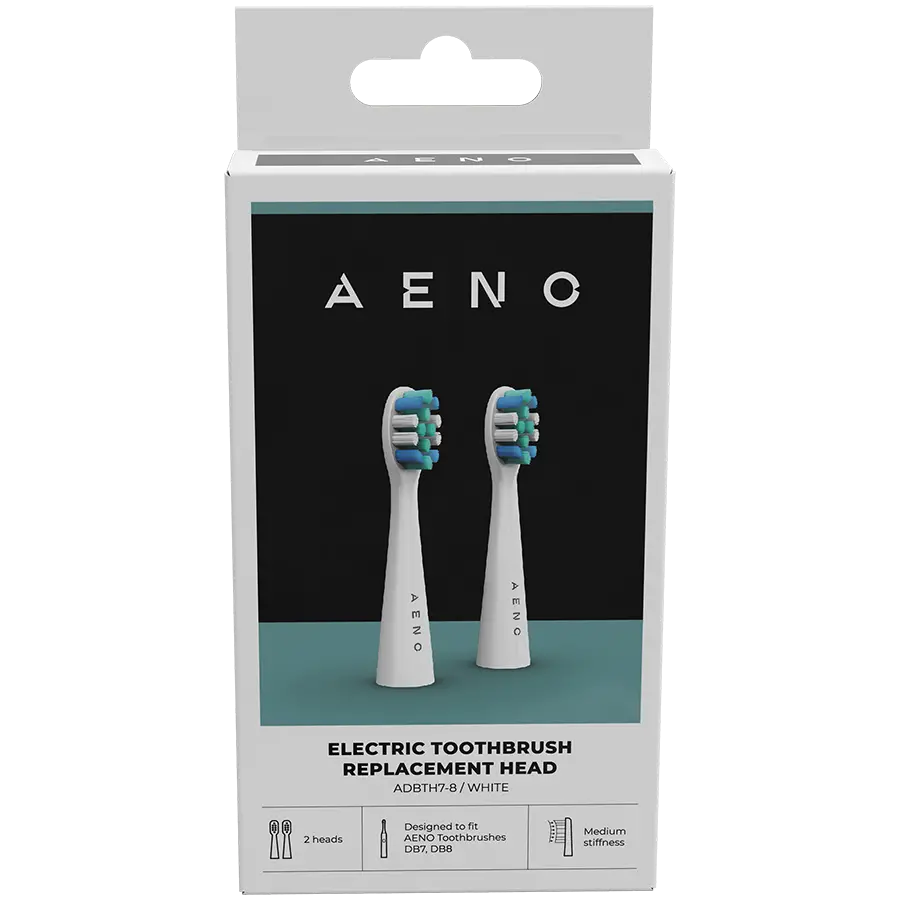 AENO Replacement toothbrush heads, White, Dupont bristles, 2pcs in set (for ADB0007/ADB0008) - image 1