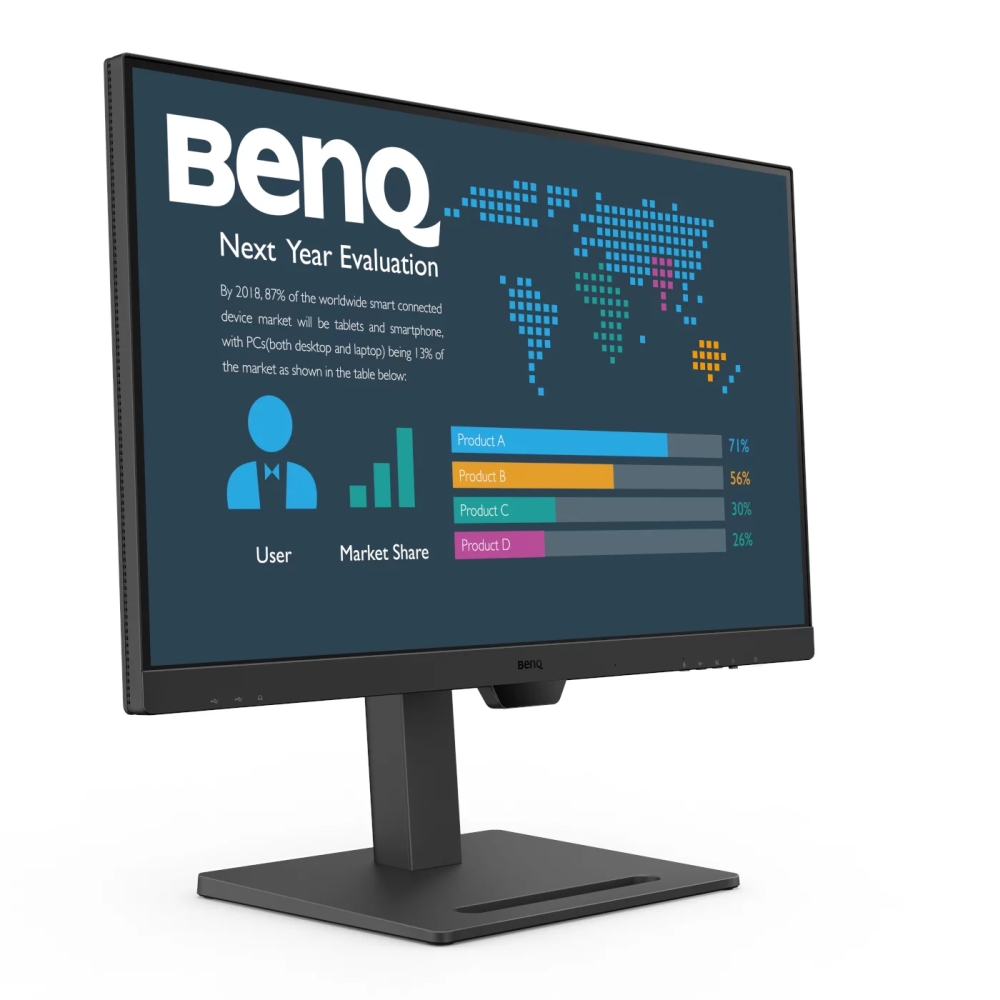 Монитор, BenQ BL2790QT 27" IPS, 5ms, QHD 2560x1440, 75Hz, 99% sRGB, Eye Reminder, Flicker-free, LBL, B.I. Gen2, ePaper, 1000:1, 20M:1 DCR, 8 bit, 350cd/m2,HDMI,DP, USB-C 60W, Daisy Chain, 3xUSB 3.2, 2Wx2, HAdj. Stand 110mm, Headph. jack, Line In,Tilt, VESA, Black - image 2