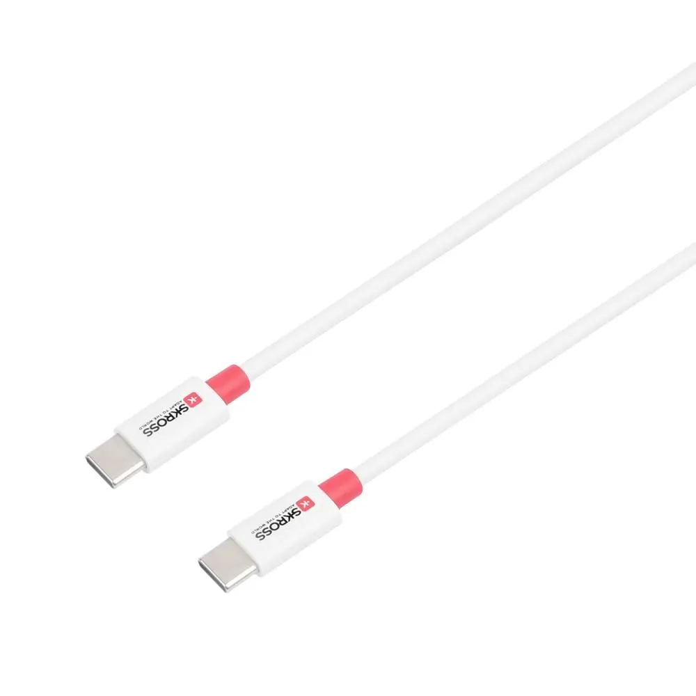Кабел Skross, USB-C - USB-C 2.0 мъжко, 0.15 м, Бял - image 2