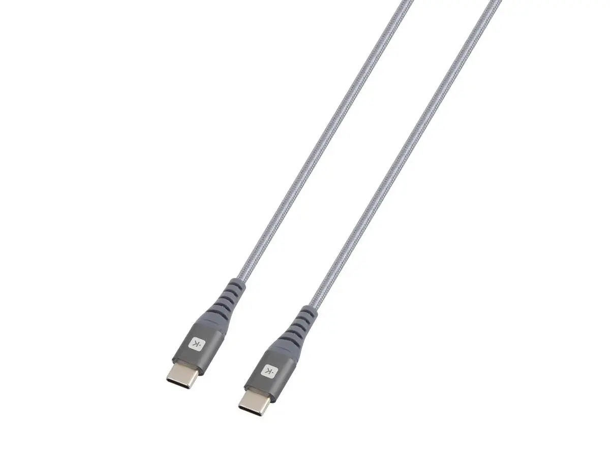 Кабел Skross, USB-C - USB-C, Метална оплетка, 1.20 м, Сив - image 1