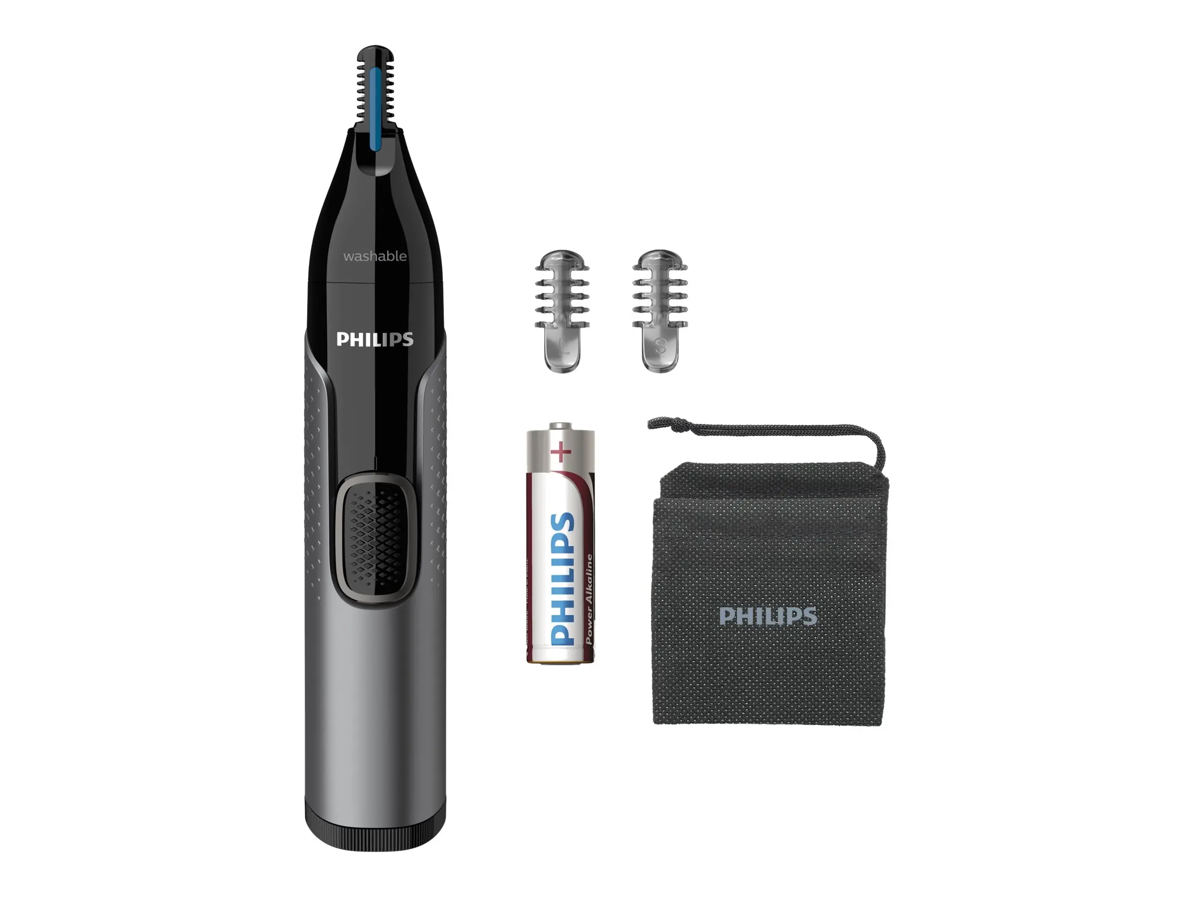 Philips Nose and ear trimmer: 100 waterproof, Dual-sided Protective Guard system, AA-battery included, 2 eyebrow combs 3mm/5mm - image 2