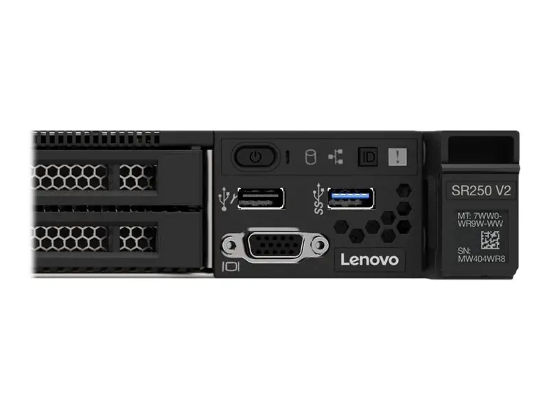 Сървър, Lenovo ThinkSystem SR250 V2, Xeon E-2378 (8C, 2.6GHz, 16MB Cache/65W), 1x32GB, O/B, 2.5" HS (8), 5350-8I, HS 450W Titanium, XCC Enterprise, Rails - image 4