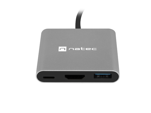 Докинг станция, Natec USB-C Multiport Adapter 3 in 1 Fowler MINI USB 3.0, HDMI 4K, USB-C PD - image 1