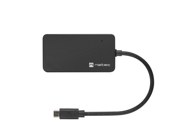 USB хъб, Natec usb 3.0 hub silkworm 4-ports black usb-c - image 2