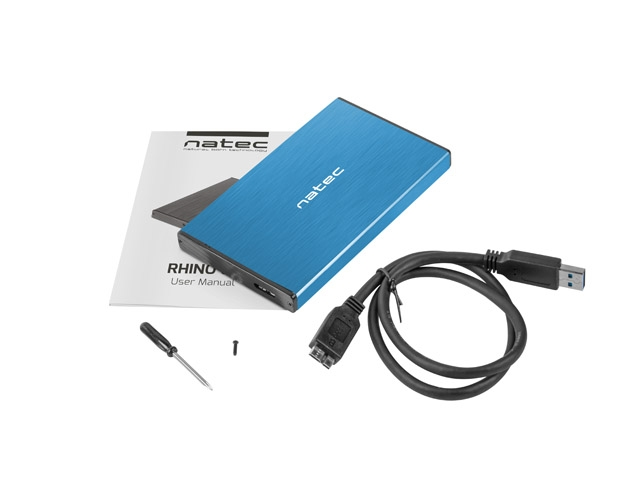 Кутия за твърд диск, Natec External HDD/SSD Enclosure Rhino Go SATA 2.5" USB 3.0 Blue - image 5