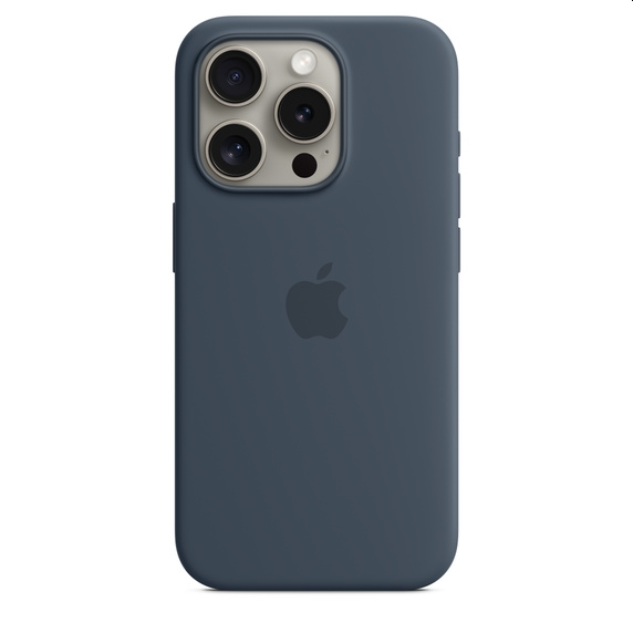 Калъф, Apple iPhone 15 Pro Silicone Case with MagSafe - Storm Blue