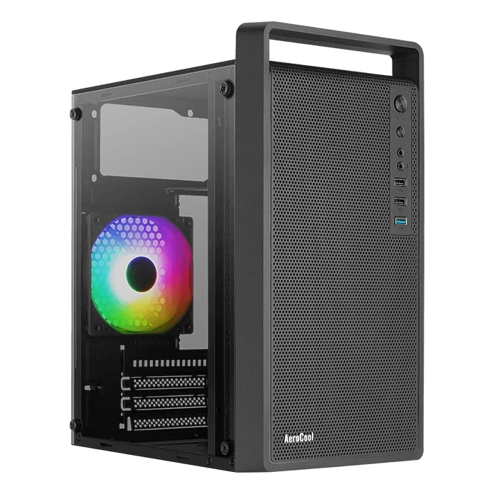 AeroCool кутия Case mATX - CS-109-G-BK-v1 - FRGB, Tempered Glass