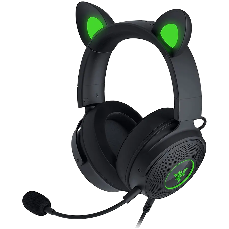 Razer Kraken Kitty V2 Pro, Gaming Wired Headset, Razer Chroma RGB, Stream Reactive Lighting, Docked Mode, 50 mm audio drivers, USB, Passive noise-canceling Microphone, Volume Control