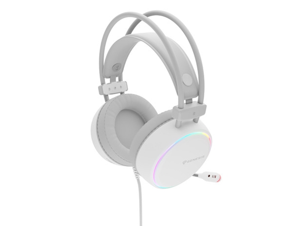 Слушалки, Genesis Headset Neon 613 With Microphone RGB Illumination White - image 2