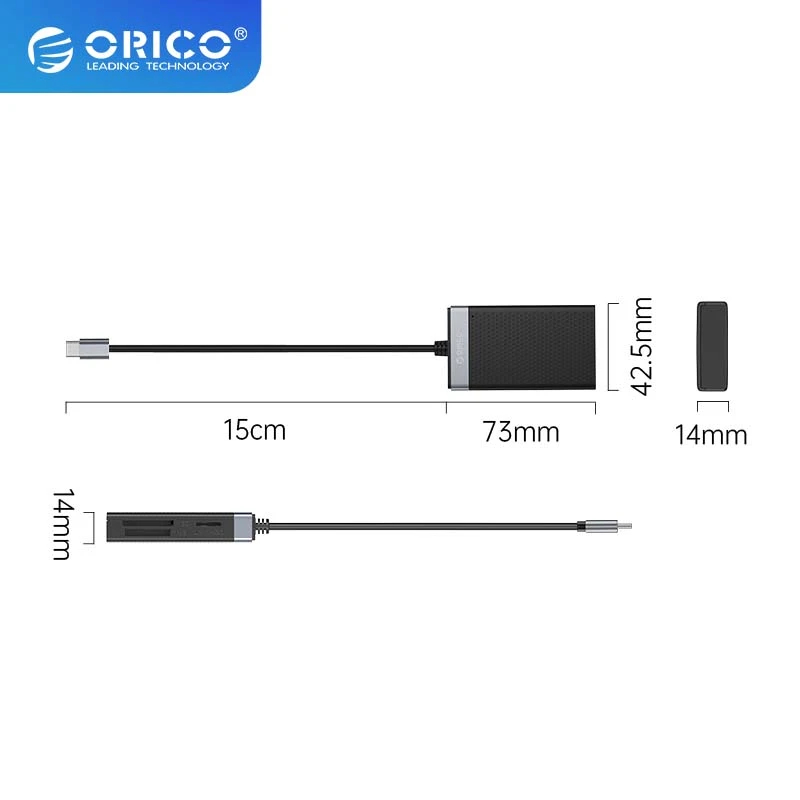 Orico четец за карти Card Reader USB Type C - CL4T-C3-BK - image 2