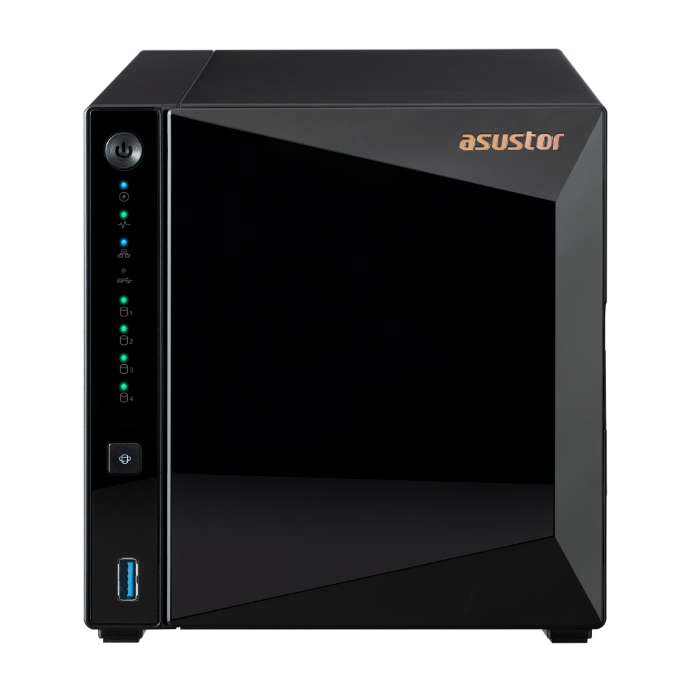 Мрежов сторидж, Asustor AS3304T_V2, 4 bay NAS, Realtek RTD1619B, Quad-Core, 1.7GHz, 2GB DDR4 (not ex.), 2.5GbE x1, USB3.2 Gen1 x3, WOW (Wake on WAN), Ttoolless installation, with hot-swappable tray, hardware encryption, MyArchive, EZ connect, EZ Sync, WoL, System Sleep