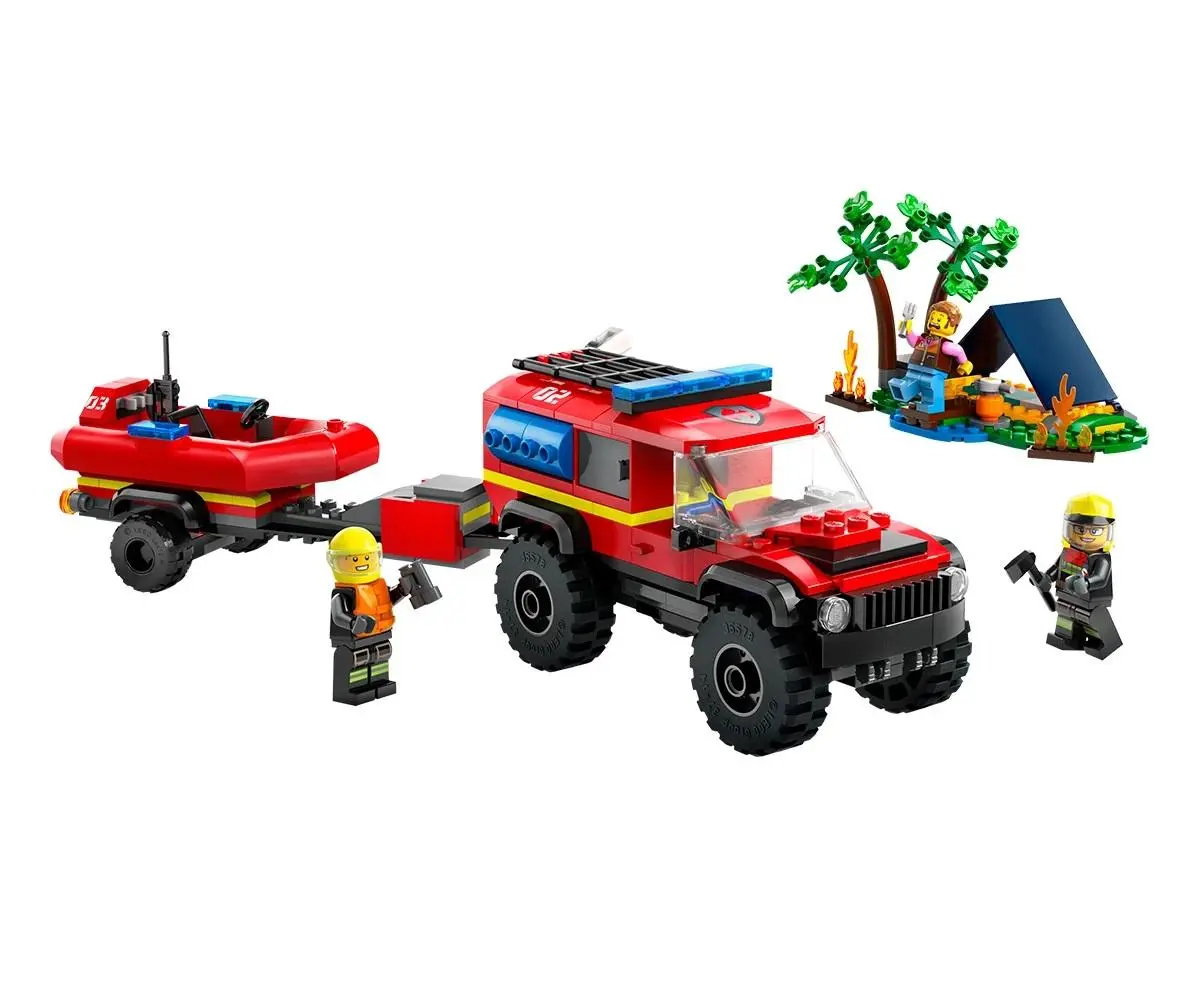 LEGO City - 4x4 Fire Truck with Rescue Boat - 60412 - image 1
