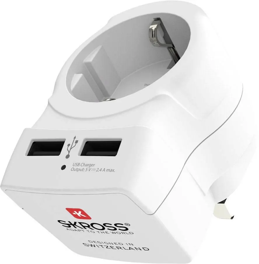 Адаптер SKROSS Europe to UK 1500280, USB, Бял - image 3