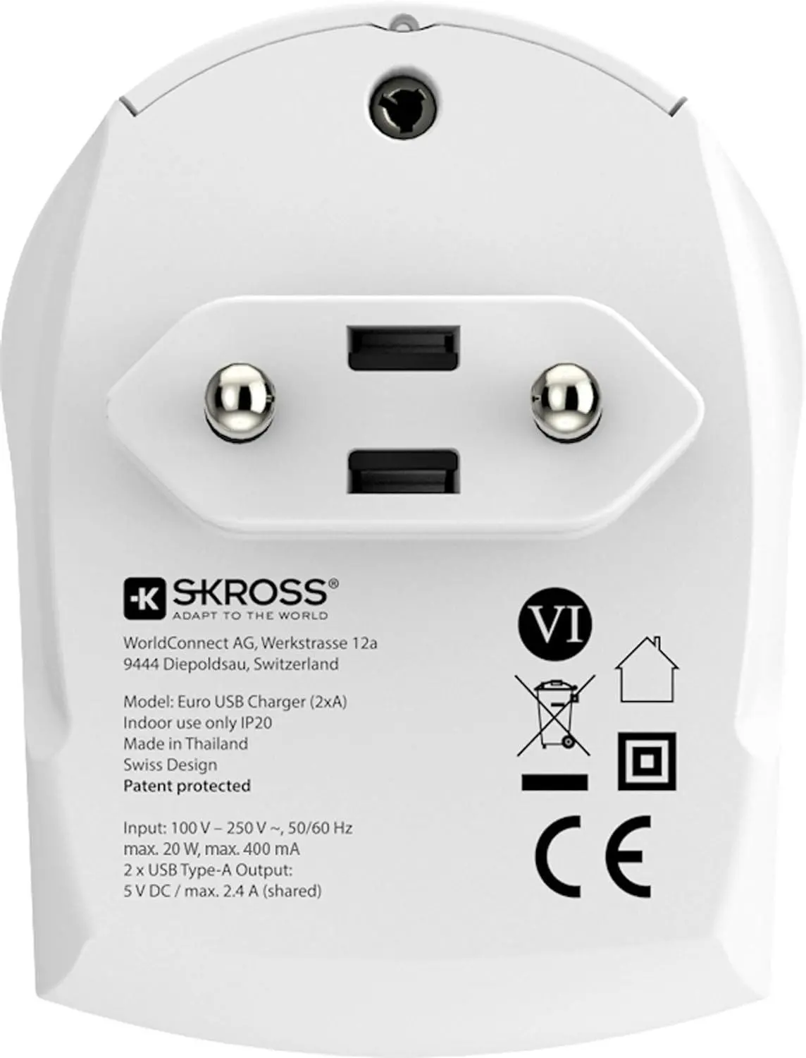 Адаптер-зарядно SKROSS Euro USB Charger 1.302421, 2 x USB-A, 2.4A - image 3