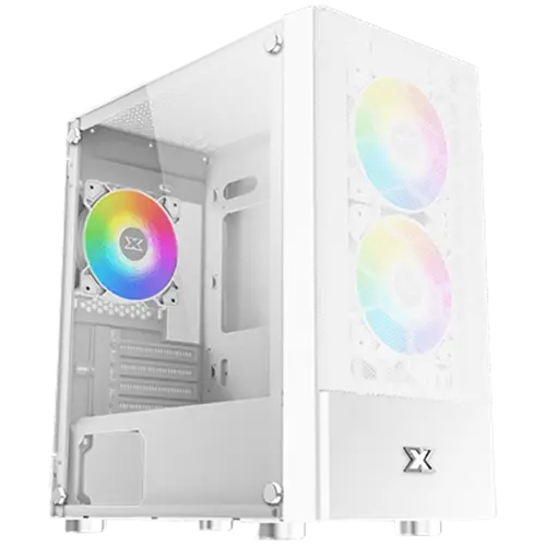 Xigmatek Oreo Arctic White EN47772, M-ATX, USB3.0x1+USB2.0x2, Meshed Grill FP, Left TG, 3PCS X24F Arctic Fixed RGB Fan