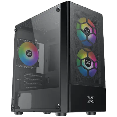 Xigmatek Oreo Black EN47758, M-ATX, USB3.0x1+USB2.0x2, Meshed Grill FP, Left TG, 3PCS X24F Fixed RGB Fan