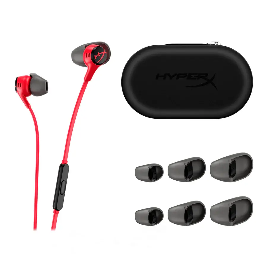 Геймърски слушалки тапи с микрофон HyperX Cloud Earbuds II Red - image 4