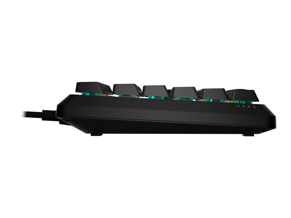 Corsair K55 CORE RGB Gaming Keyboard - Black, Fully customizable ten-zone RGB backlight, dedicated media control buttons - image 4