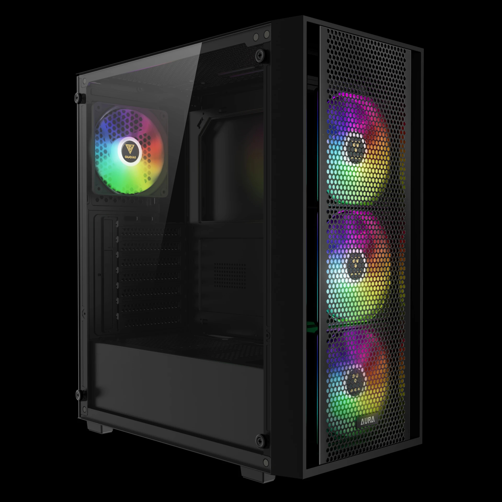 Gamdias кутия Case ATX - AURA GC2 Elite - Mesh, RGB, Tempered Glass - image 1