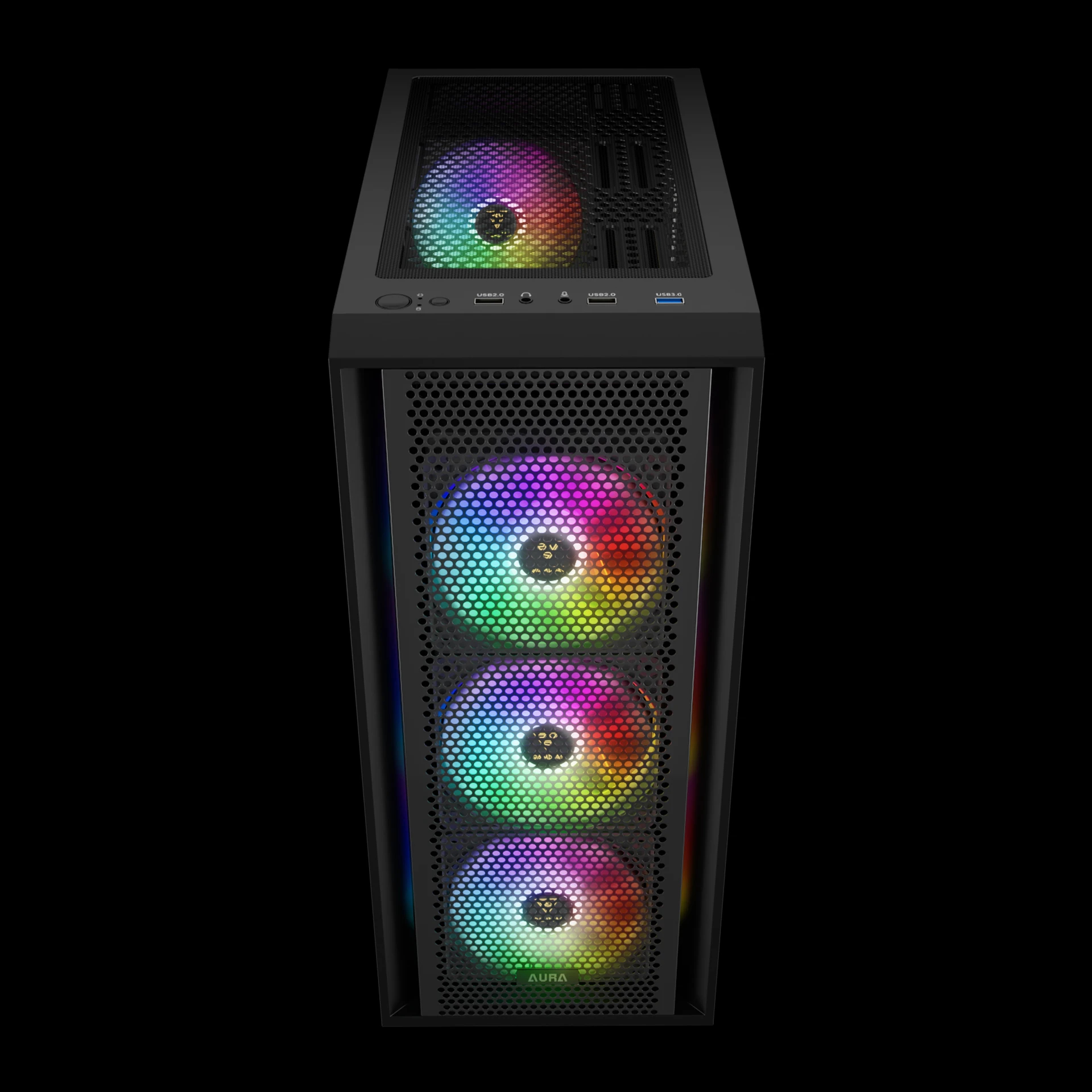 Gamdias кутия Case ATX - AURA GC2 Elite - Mesh, RGB, Tempered Glass - image 2