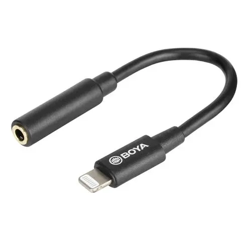 Адаптер BOYA 3.5mm TRRS женски към Lightning мъжки, 6cm - image 2