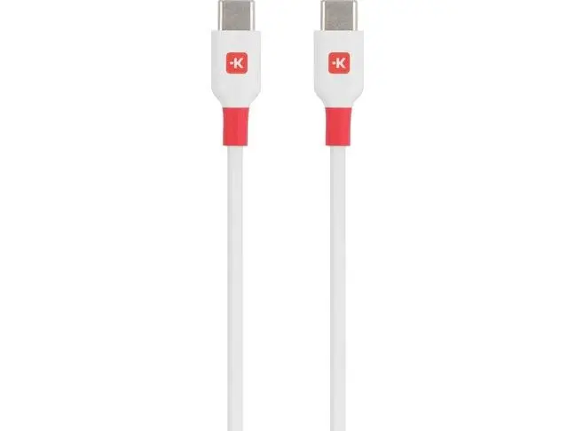 Кабел Skross, USB-C - USB-C мъжко, USB 2.0, 1.2м, Бял