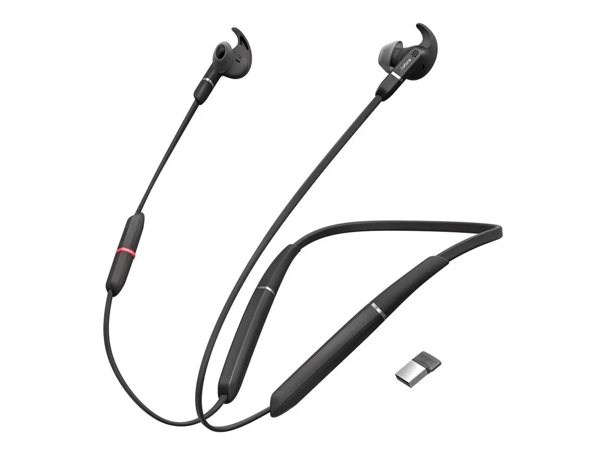 JABRA Evolve 65e UC Earphones with mic in-ear behind-the-neck mount Bluetooth wireless USB noise isolating - image 8
