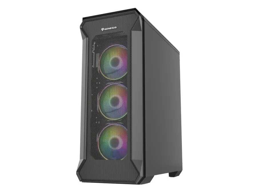 Кутия за компютър, Genesis Gaming PC Case IRID 505 ARGB V2 Midi Tower Window Black - image 1