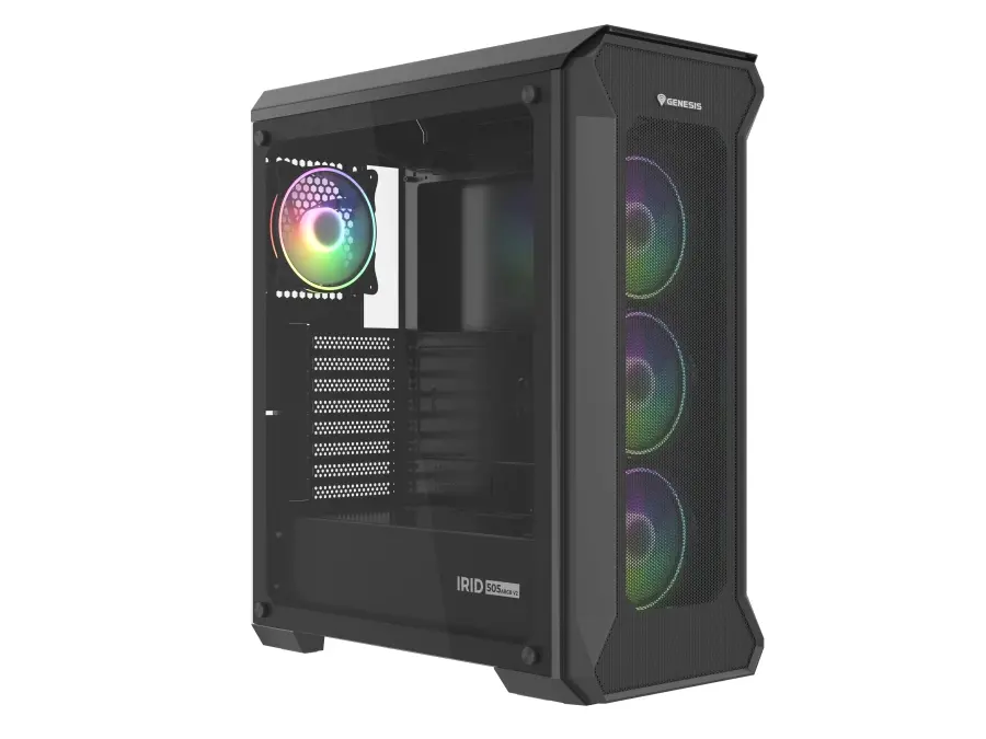 Кутия за компютър, Genesis Gaming PC Case IRID 505 ARGB V2 Midi Tower Window Black - image 4